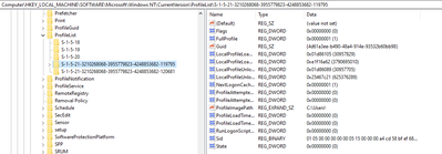user profiles registry